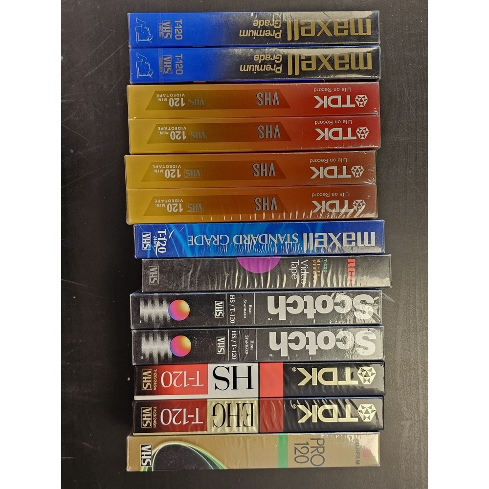 Lot Of 13 Various Types Of Blank Tapes Brand New‎ Maxell Fujifilm RCA TDK Scotch